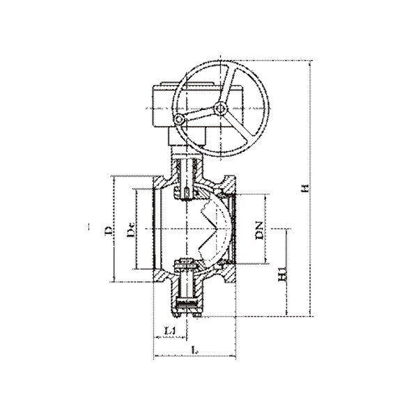 Wafer connection V type ball valve